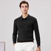 Men's Cashmere Mulberry Silk Blend Long-Sleeve Polo Shirt