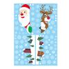 DIY Christmas Window Displays 4Pcs Santa Claus & Reindeer Static Clings with Snowflake, PVC Removable Decals, Reusable Decorations Glass Stickers for