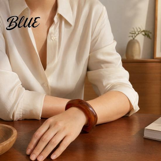 Eco-friendly Resin Bracelet Translucent Bracelet Exaggerated Irregular Shape Retro Lightweight
