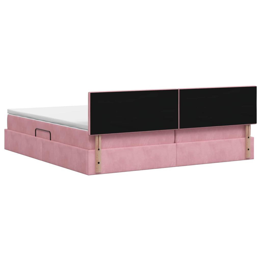 Storage Bed with Headboard Pink 200 X 200 Cm Velvet