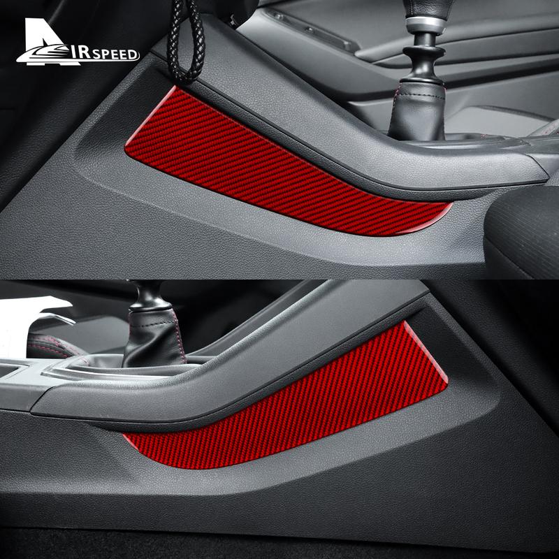 Real Soft Carbon Fiber Car Center Control Gear Side Decor Sticker For Subaru WRX/WRX STI   Interior Trim Accessories