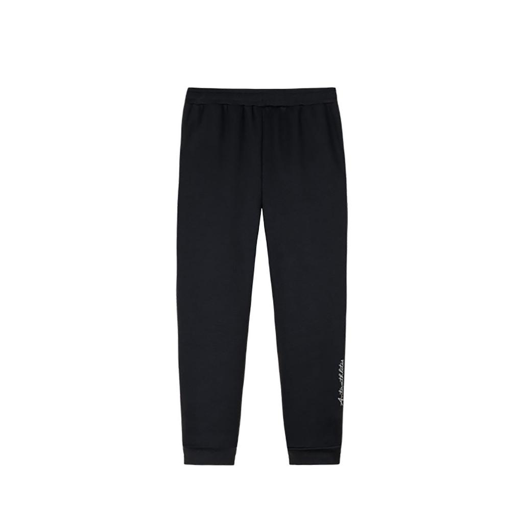 Anta Training Series Solid Color Mid-Rise Simple Breathable Cuffed Knitted Sports Pants Women Pants Black 162447307-2