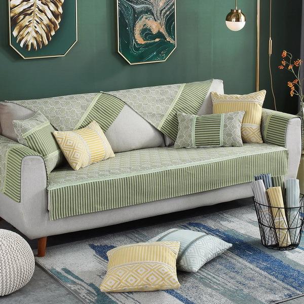 Poduszka na sofę, uniwersalna tkaninowa poduszka na siedzisko na wszystkie pory roku, prosty nowoczesny antypoślizgowy pokrowiec na sofę, pokrowiec na sofę, ręcznik na podłokietnik all-inclusive