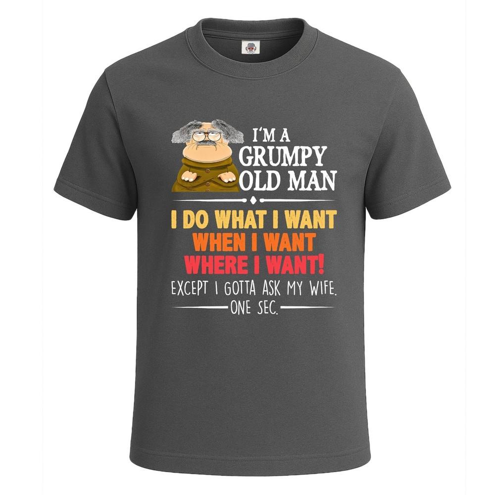 Sono un vecchio brontolone voglio una t-shirt grafica divertente da uomo, maglietta novità top