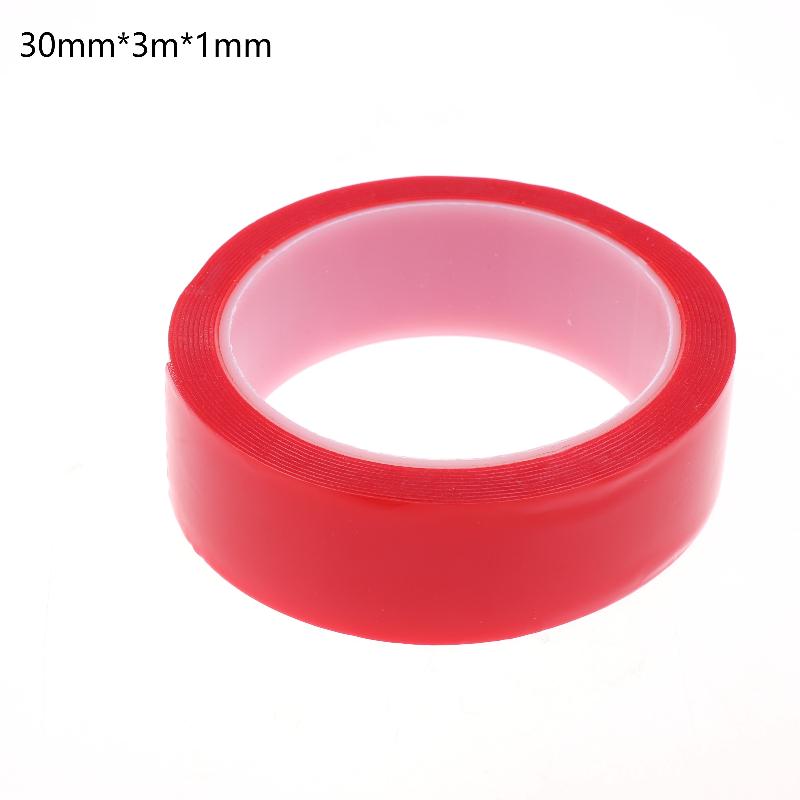 3Meter 10/20/30mm Width Transparent Tape Double Sided Tape Nano Tape Washable Adhesive Nano Traceless Sticker Glue Red
