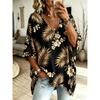 Printed Plus-Size Women's V-Neck Batwing Sleeve T-Shirt Bohemian Ethnic Print Loose Top Summer Comfortable Breathable Daily Commute Casual