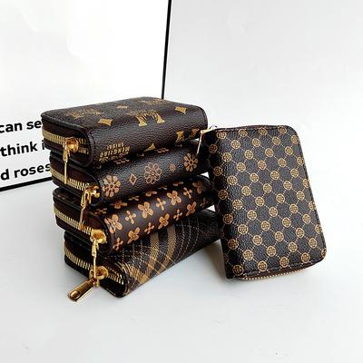 Bolso de mujer de Guangzhou nuevo billetera corta estampada bolso de mano billetera simple para mujer bolsa pequeña para tarjetas
