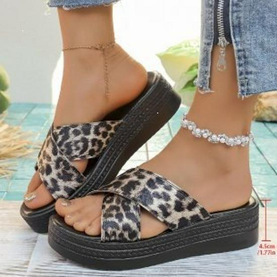 2026 Large Size Black & Brown Leopard Print Leather Shoes Size 42