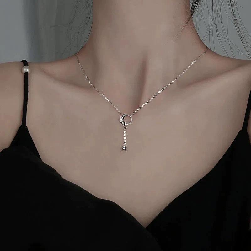 Kranz Quaste Halskette Damen Kreis Diamant Schlüsselbein Kette ins Nischen Design Anhänger Halskette