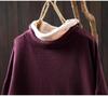 Women's Plus Size High Neck Patchwork Sweater - Winter Two-Piece Knitwear