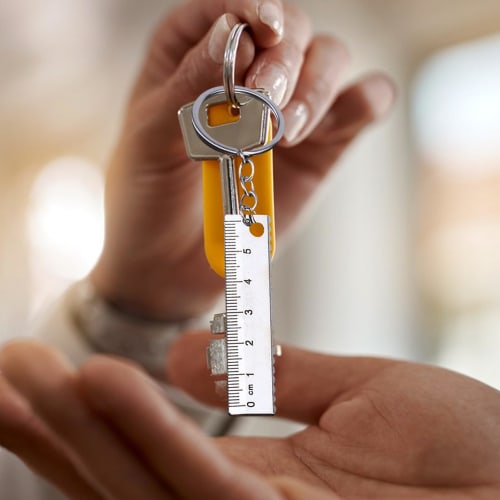 Small Ruler Keychain, Pocket Pendant Backpack Charm Measuring Tool, Practical Multifunctional Key Ring Decoration for School, Home, Office