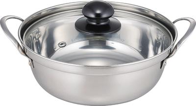 Kakusee Tafelklein voor Roestvrij Staal met Glas Klein en Gas en Inductie Shikisai Zilveren Pot, 18cm, 1-2 Personen, Roestbestendig Deksel,