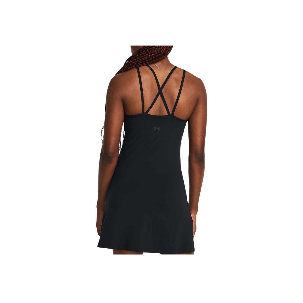 Under Armour UA Meridian Einfarbiges Midi-Kleid Slim Fit Ärmellos Damenkleider Schwarz 1383666-001