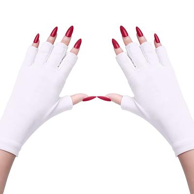 Guanto UV per Lampada Unghie Gel, Guanti Protettivi Professionali per Manicure, Cura della Pelle Nail Art Guanto Anti UV Senza Dita