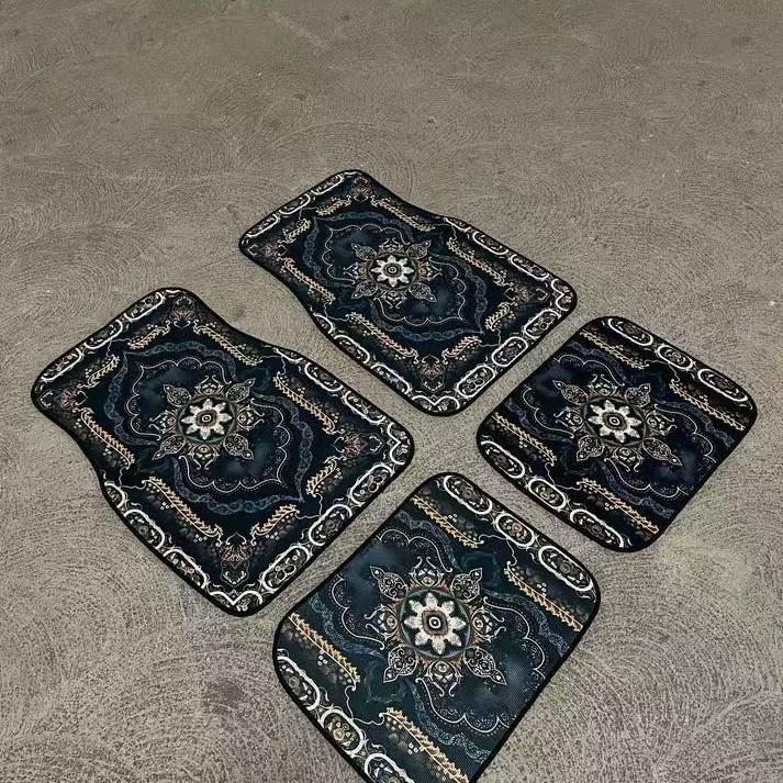 Vintage Persia Kilim Complete Car Foot Mat Machine Made Suede Anti-Skid PVC Bottom Wear Resistant Universal Car Interior Rug