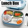 Includes Soup Bowl Portable Bento Box 4-Compartment Food Storage Container  For Adults