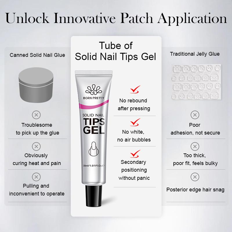 BORN PRETTY Tube-Style Wearable Nail Gel Adhesive - Strong, Non-Rebounding Solid Patch Glue