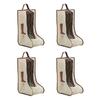 Set of 4 Dust Proof Shoe Storage Bags MultiPurpose Waterproof PVC Boot Organizer Cover For Home And Commute Use
