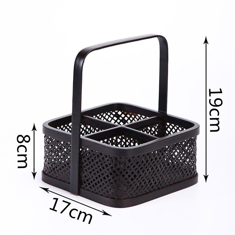 Handmade bamboo woven multi-layer storage box shelf antique remote control box creative household cosmetics storage bamboo