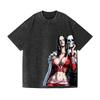 One Piece Boa Hancock Vintage Wash Japanese Design T-Shirt High-quality Streetwear Men's Clothing Women 2026 Summer New T Shirt