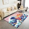 Japanese Samurai & Red Maple Print Area Rug, Non-Slip Floor Mat for Living Room Bedroom, Warrior Design Home Decor Carpet