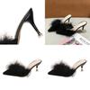 Chic Women's Slippers With Furry Details And Elegant Heels