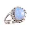 Natural Rainbow Moonstone Gemstone 925 Solid Silver Jewelry Ring Size 7.5 W2N44