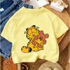 Kids Cartoon Crew Neck Tee Garfield For Boys Girls Summer Casual Street Daily Wear