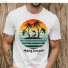 Hawaiian Hang Loose T Shirt Beach Palm Trees Relaxing Top Vacation Apparel Summer Vintage Washed Casual Streetwear Unisex