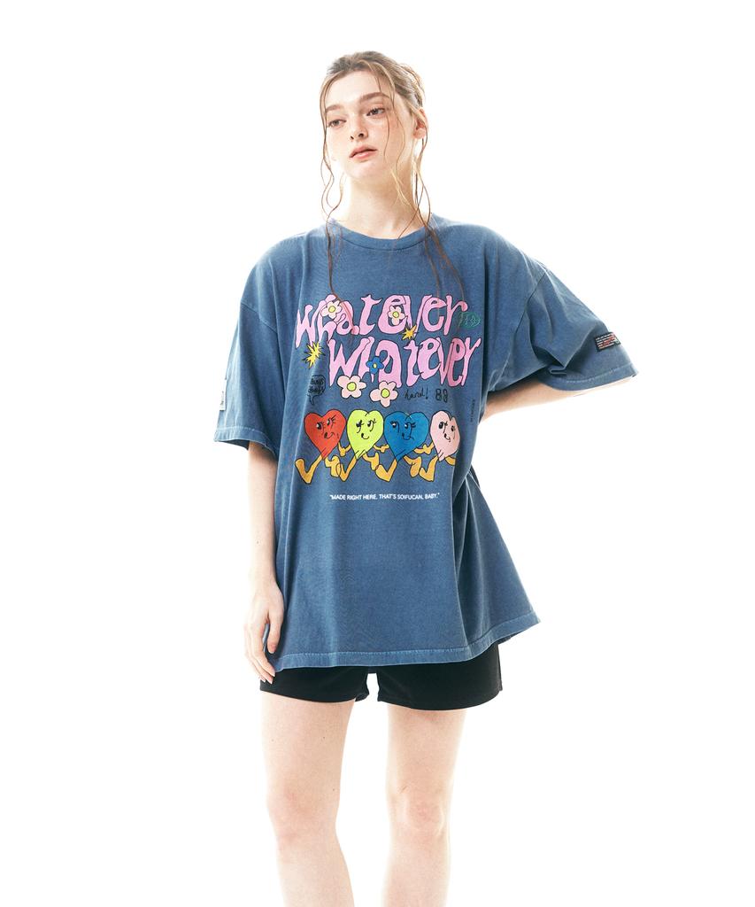 Soipeuyukaen Oversized Loose Fit Pigment Print T-Shirt