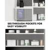 Over The Door Organizer Hanging - 6 Shelf Over Door Organizers with 6 Clear Front & 12 Side Pockets - Swing-proof 50LB Load Behind Door Storage for