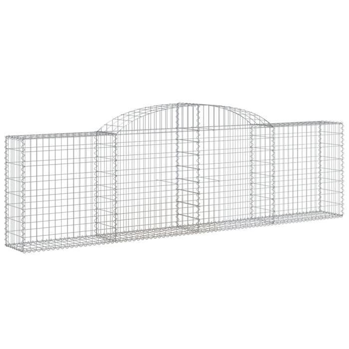 VidaXL Arched Gabion Baskets 13 Pcs 300x30x80/100 Cm Galvanized Iron, Gabion, Gabion Cage, Gabion Wall Basket, Wall 3146514