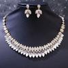 DIEZI Elegant Luxury Crystal Tiara Necklace Earrings For Women Wedding Party Fashion Bridal Bride Rhinestone Crown Accessories