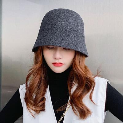 Winter Hats For Women Casual Short Brim Floppy Warm Wool Cloche Hat Elegant Lady Street Hat Temperament Wild Fisherman Hat