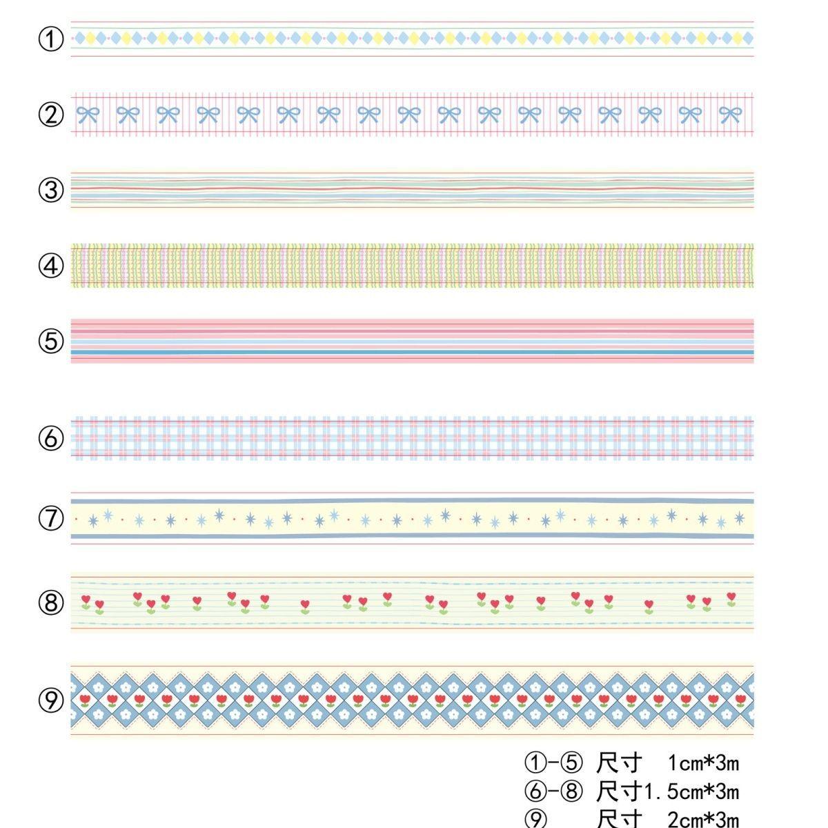 

MINKYS New 3M 9pcs/lot Washi Tape Scrapbooking Journal Scene Frame Decoration Cute Sticker School Stationery