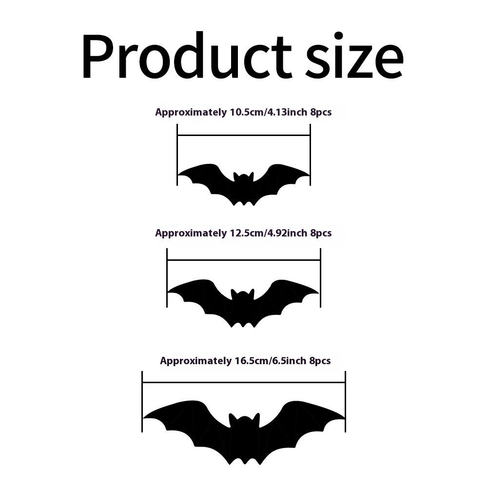 LED Halloween 3D Lighted Bats Battery Powered PVC Wall Decor Light Halloween Spider Atmosphere Lamp for Stairs Bedroom Window