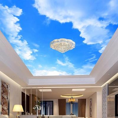 Decken-Wandbildtapete Blauer Himmel Weiße Wolken Wandbild Modernes Wohnzimmer Schlafzimmer 3D-Deckentapete des Himmels