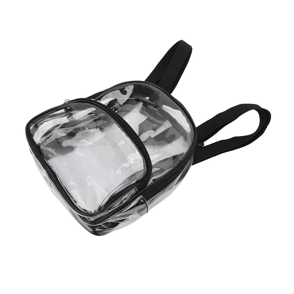 Clear Backpack Mini Transparent Waterproof 2 Layer Storage Zipper Design PVC Wear Resistant Backpack for Travel