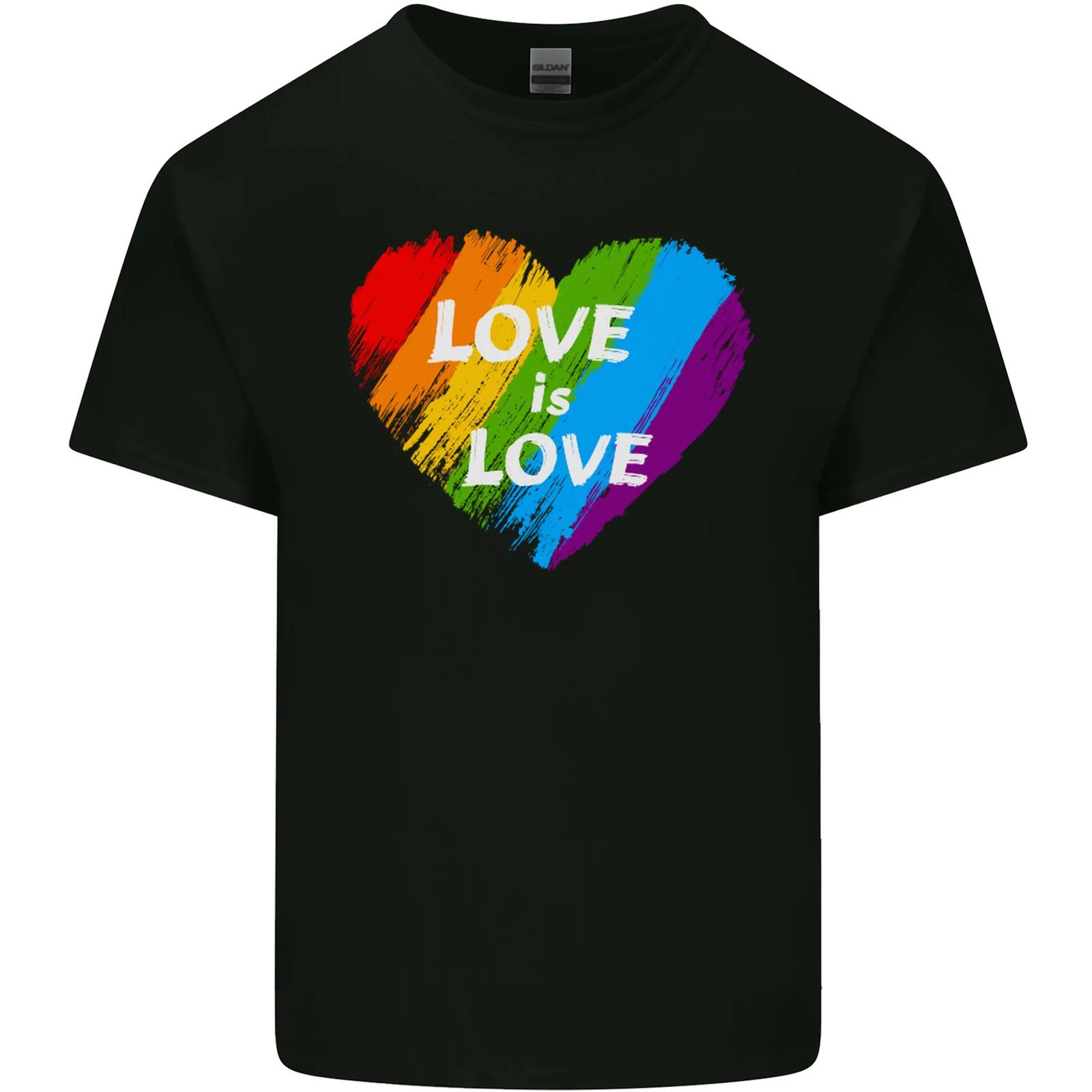 

LGBT Love Is Love Gay Pride Day Awareness Mens Cotton T-Shirt Tee Top 5XL різнокольоровий