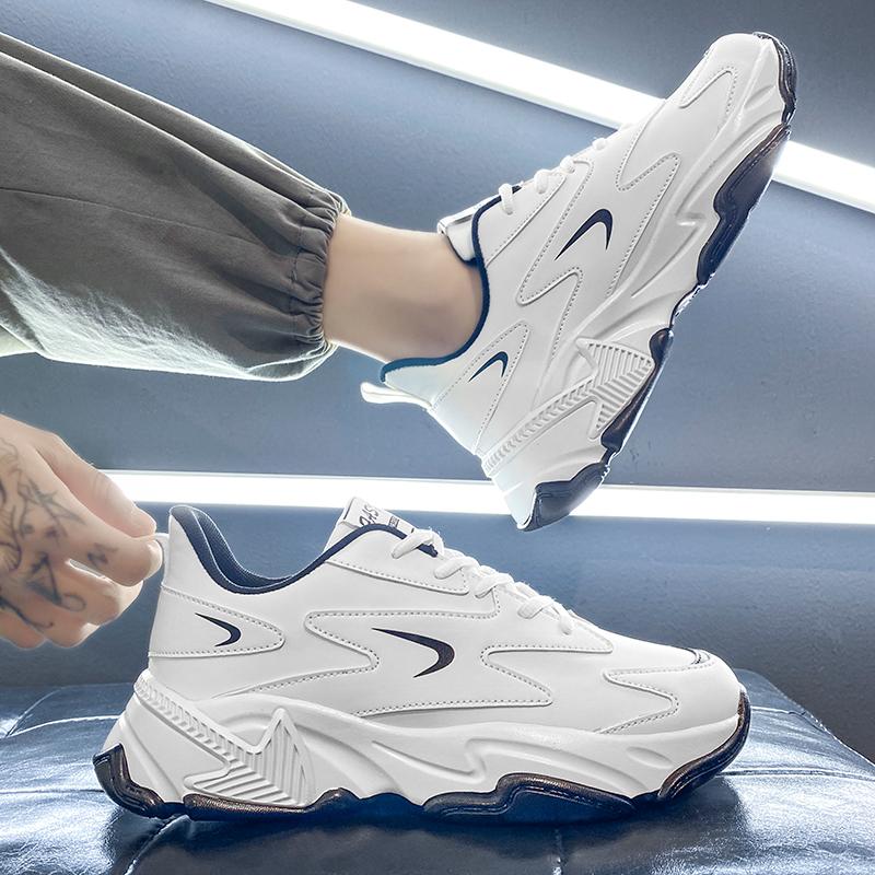 Winter new sports and leisure white shoes inner height increase Putian dad tide shoes autumn 39