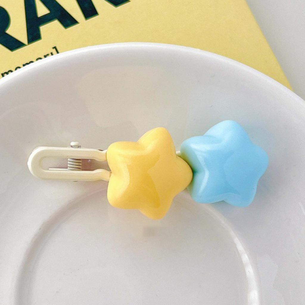 Cute Girls Super Sweet Star Hair Clips Hairpin Summer Forehead Bangs Clip Pentagram Head Barrettes Headdress Hair Accessories