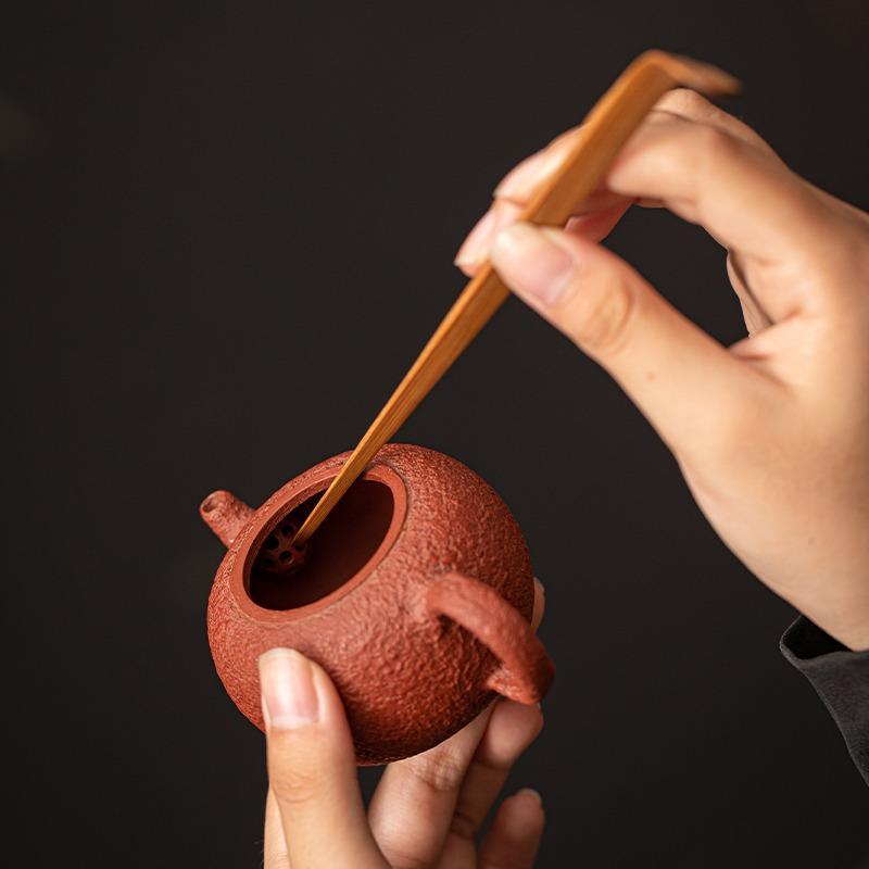 Wenzhu Tee-Set aus rein handgefertigtem chinesischem Natur-Bambus, lackfrei, Teelöffel, Teeklammer, Teelotus, Teezubehör