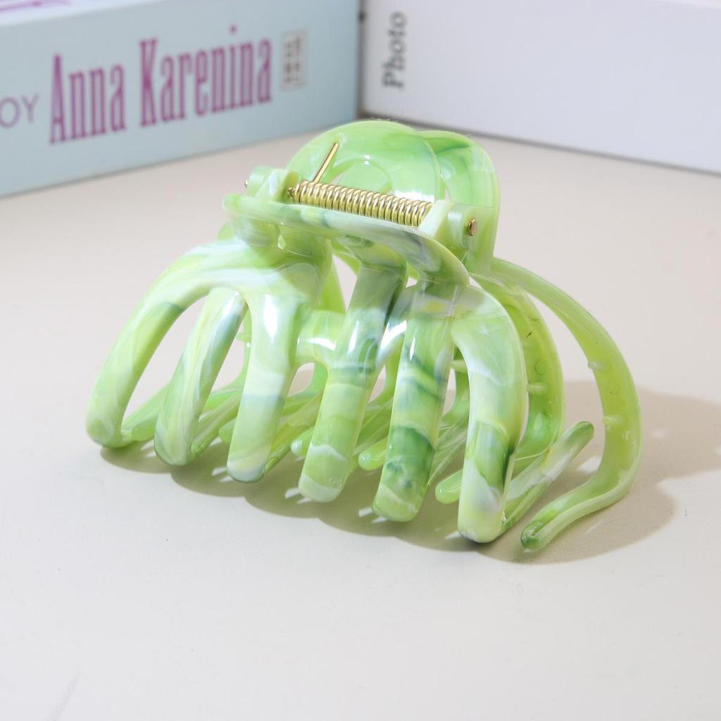 Super Grip Large Smudge-Ink Pumpkin Claw Hair Clip - 2025 New Style Women's Back-of-Head Shark Clip Accessory
