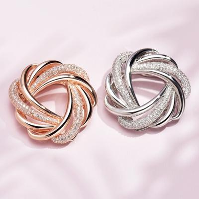 Elegante anello per sciarpa di lusso con clip rotondo brillante con strass intarsiato laterale in vita con clip per stringere l'abbigliamento, avvolgere il supporto, con clip circolare, fibbia per cintura