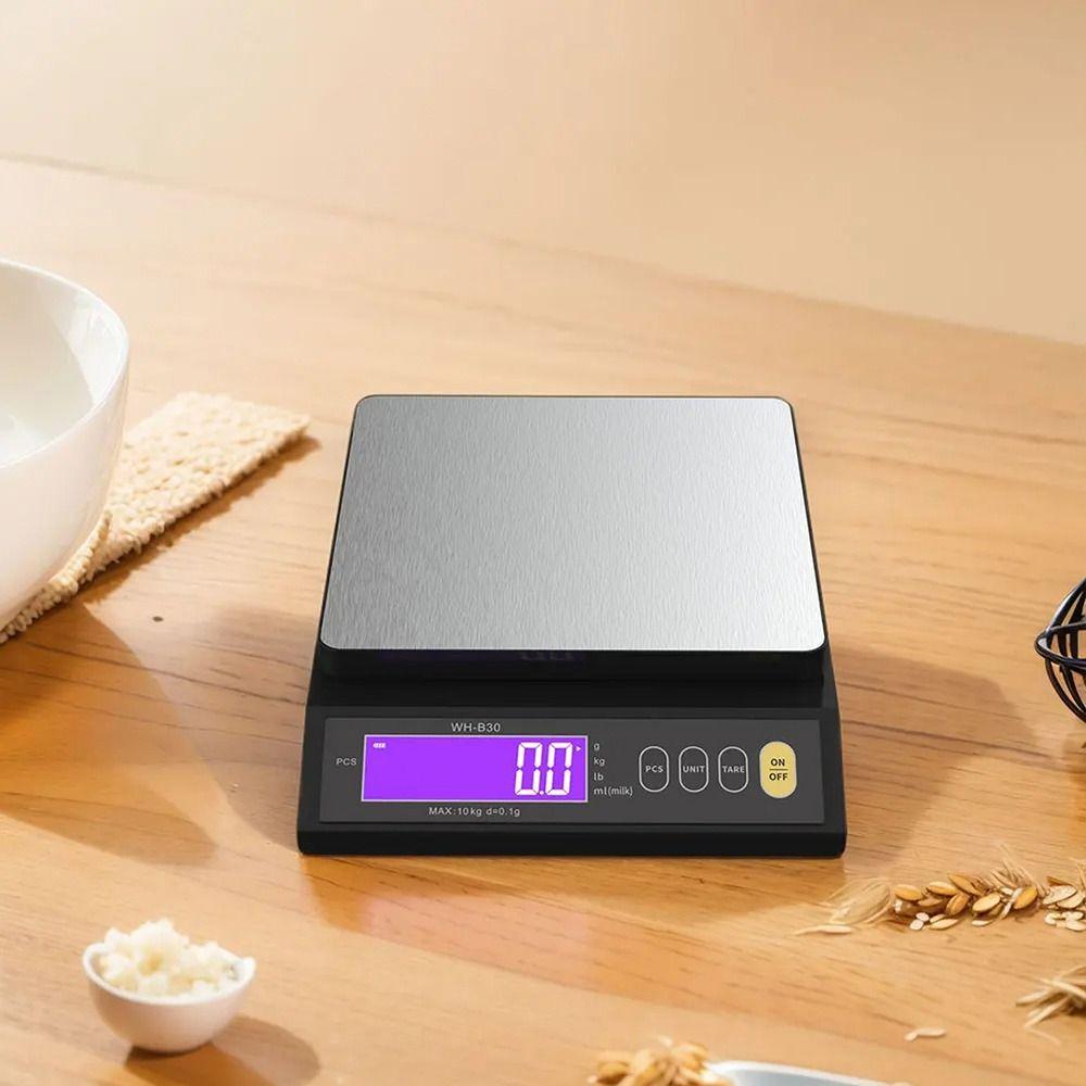 1Pcs 5kg/0.1g 10kg/1g Electronic Kitchen Scale Stainless Steel LCD Display Food Scale High Accuracy Waterproof