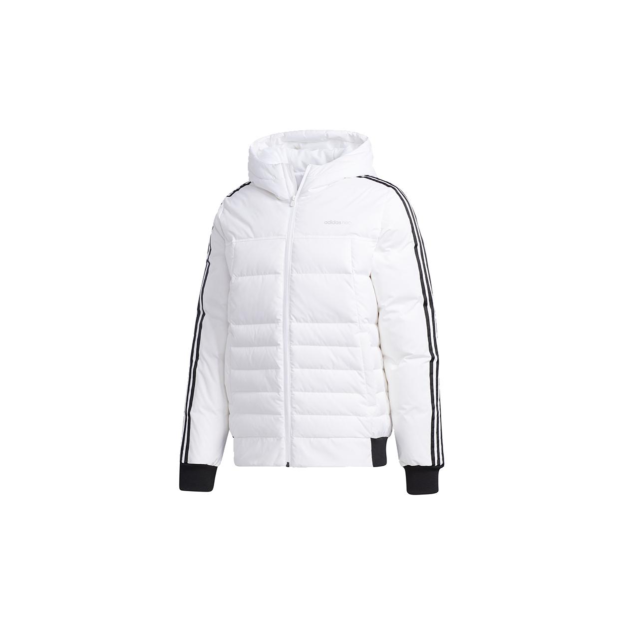 Мужские пуховики Adidas Neo Белые С капюшоном Умеренные Другие GJ8864 S