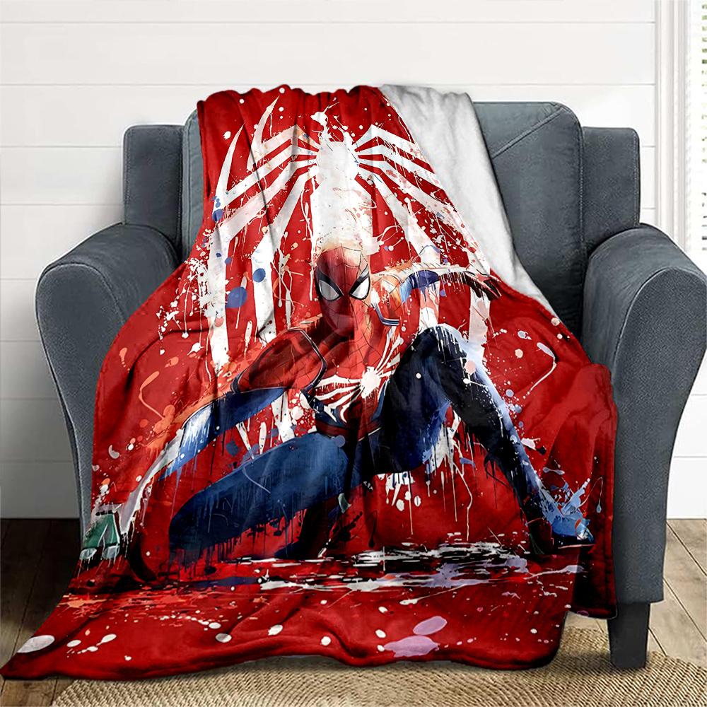 1PC Spider-Man, Web-Slinger Outdoor Flannel Throw Blanket - HD Printed Lightweight Soft Warm All-Season Blanket for Sofa, Bed, Travel, Camping 045