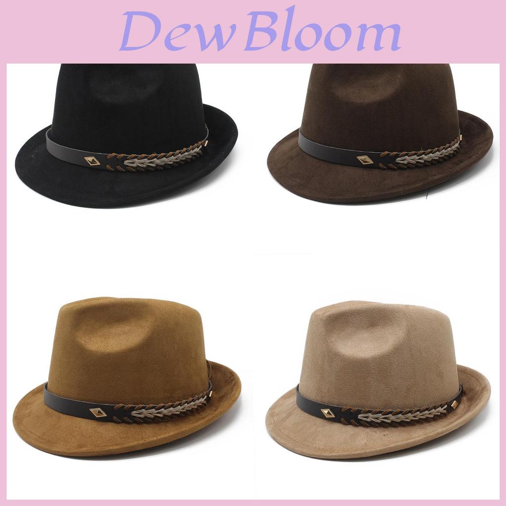 Classic Fedora Hat With Water Wave Embroidery For Men And Women