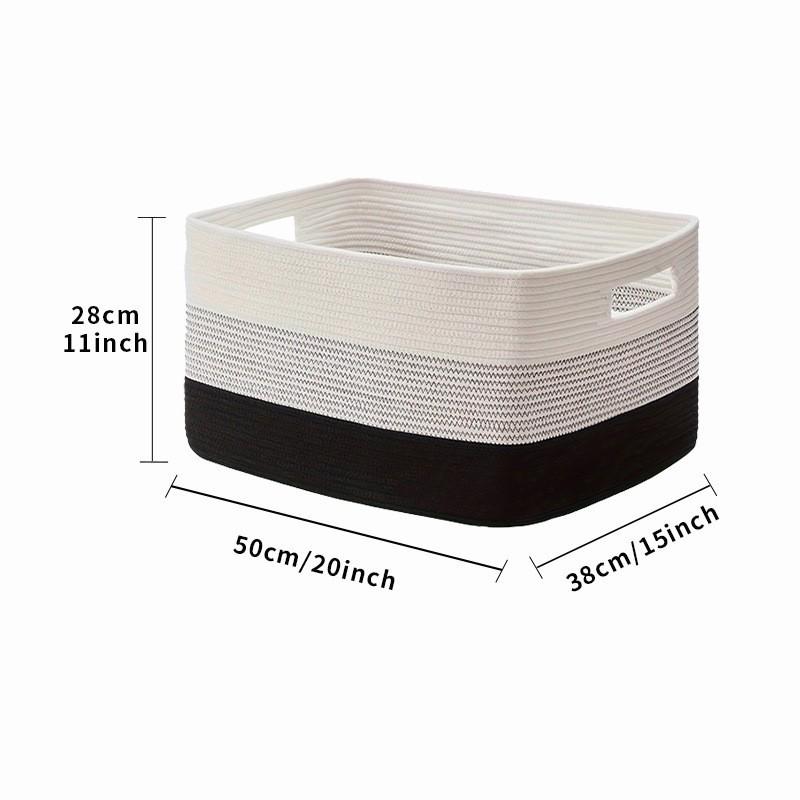 Velkokapacitní bavlněný pletený koš na prádlo a úložný koš