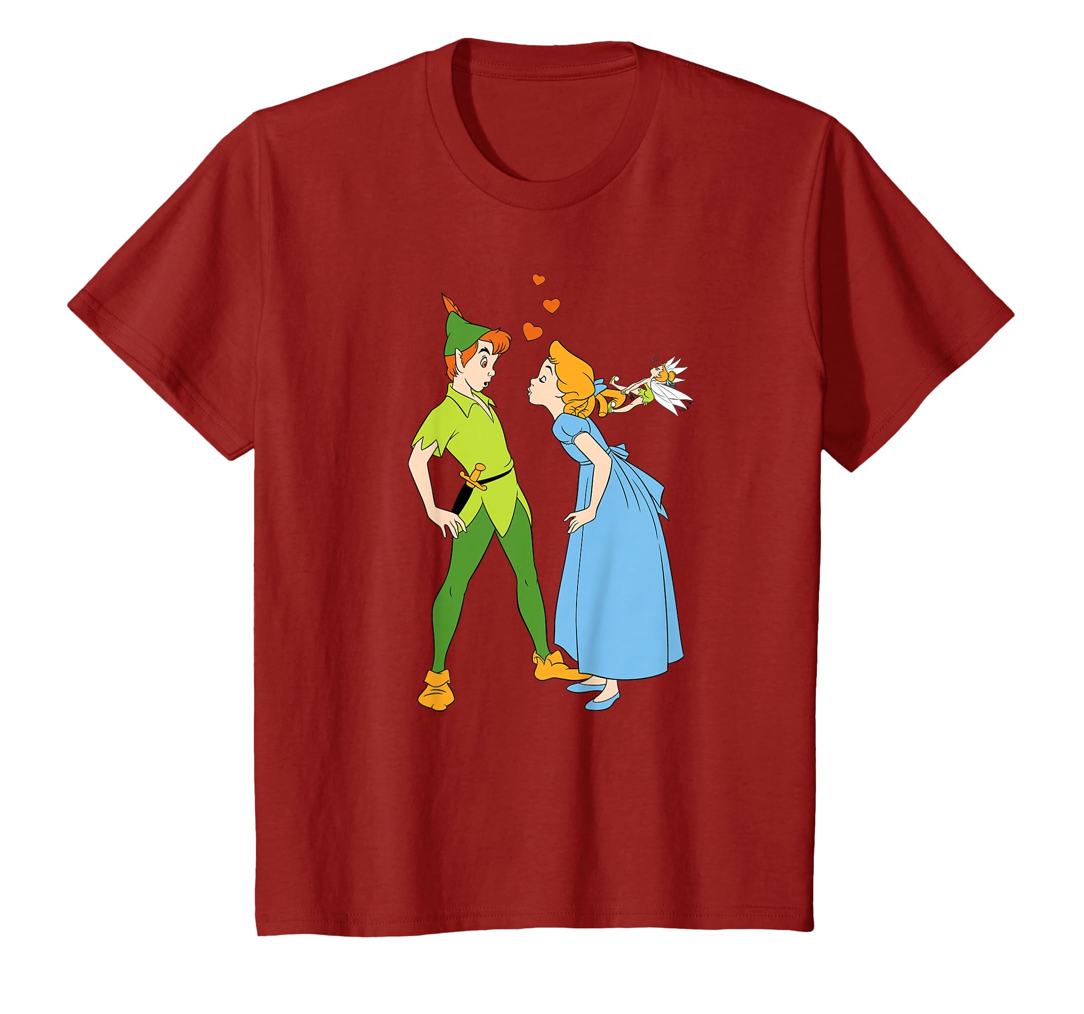 Disney Peter Pan and Wendy Darling Kiss Valentine s Day T-Shirt